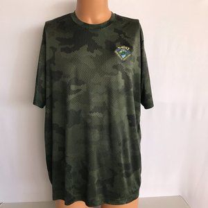 Men's Green Camo Dot Print Kauai HI Backcountry Adventures Short Sleeve Shirt